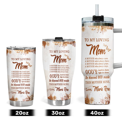To My Loving Mom | Personalized Stainless Steel Tumbler