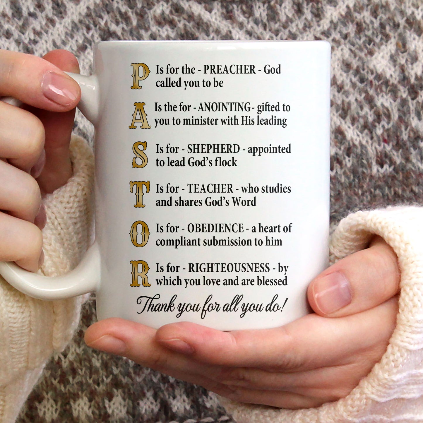 Thank You Pastor  - Awesome White Ceramic Mug CCMNAM1002