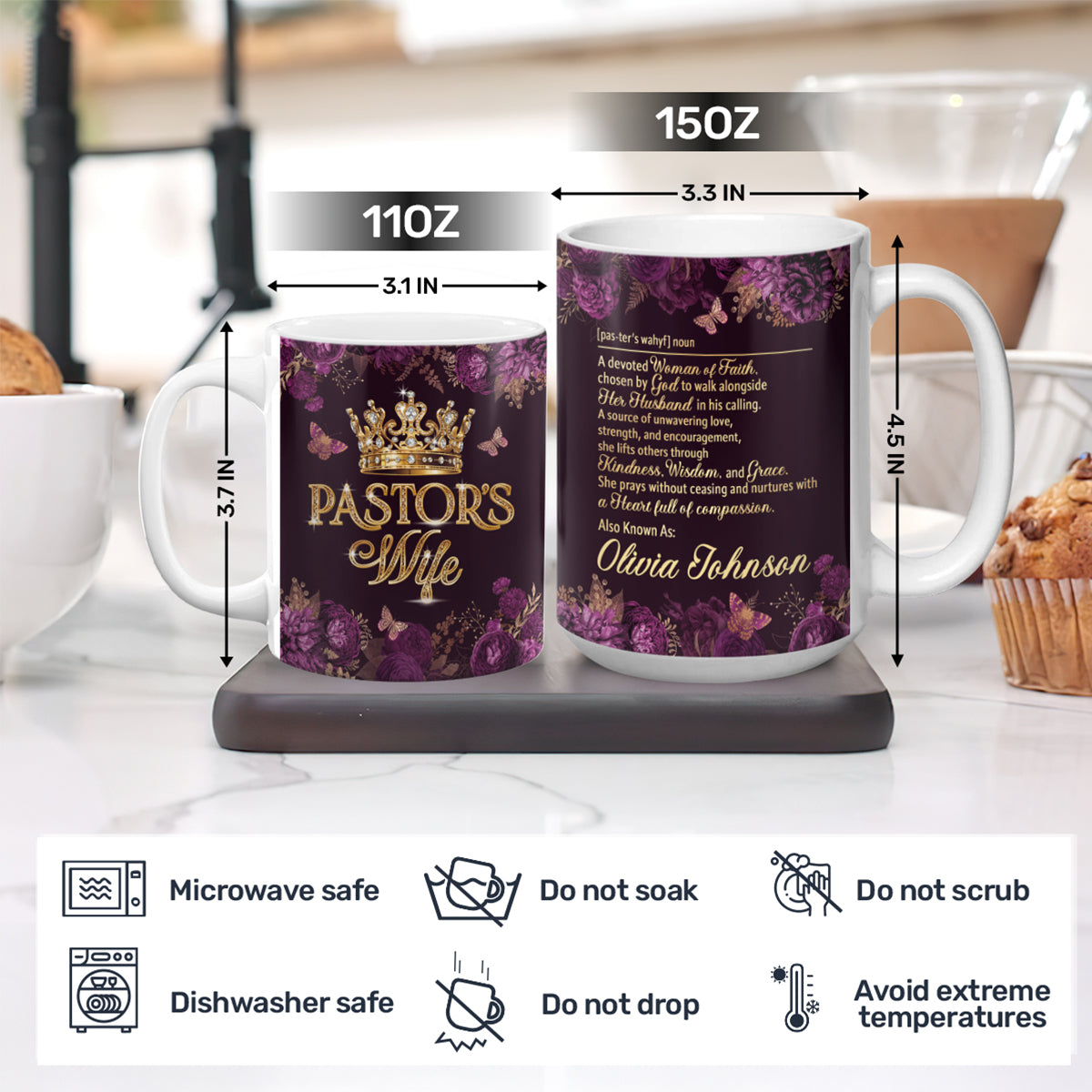 For Pastor’s Wife | Personalized Ceramic Coffee Mug