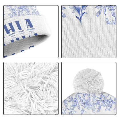 God Says I Am Toile De Jouy Style | Personalized Bobble Beanie Hat