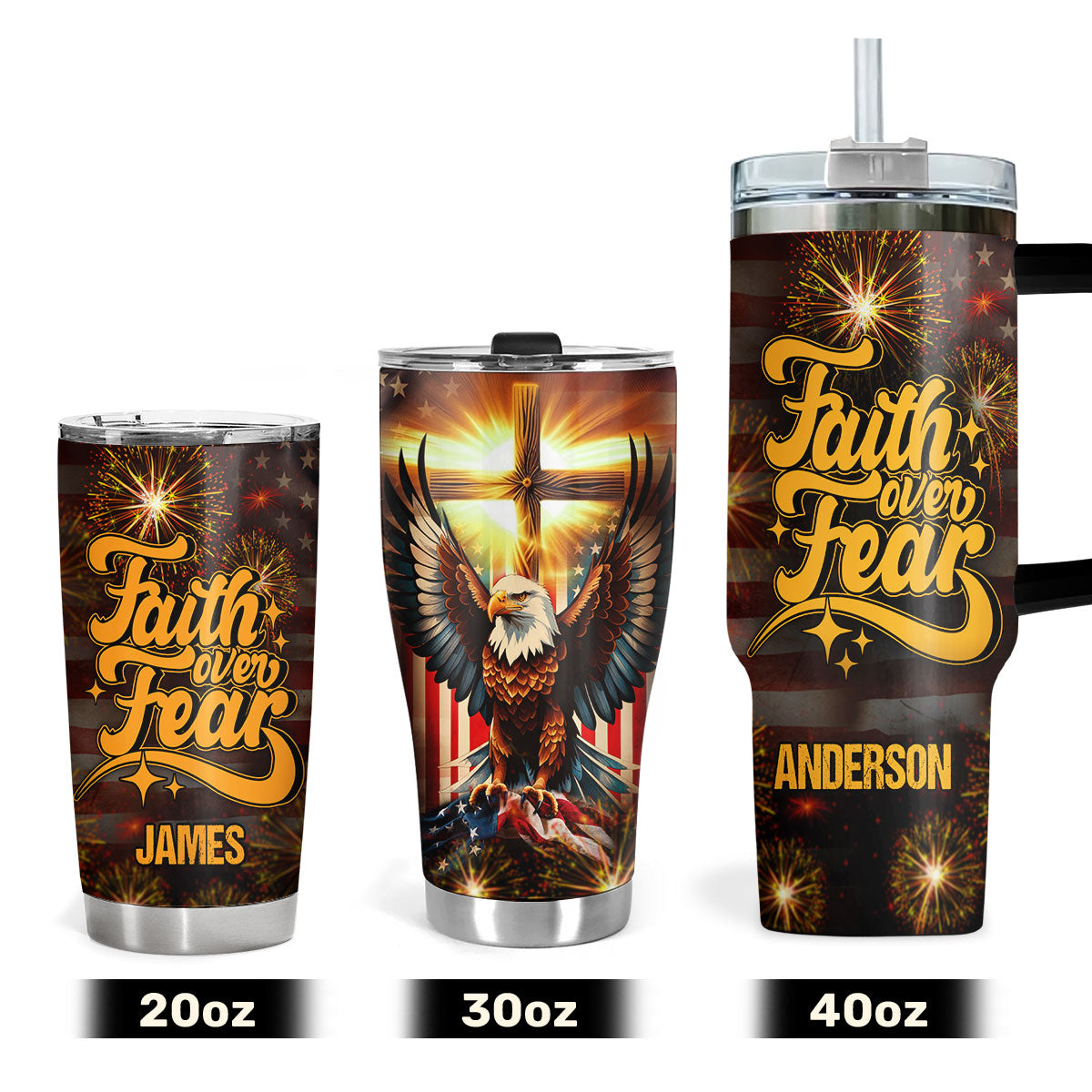 Faith Over Fear | Personalized Stainless Steel Tumbler JSSSTH879