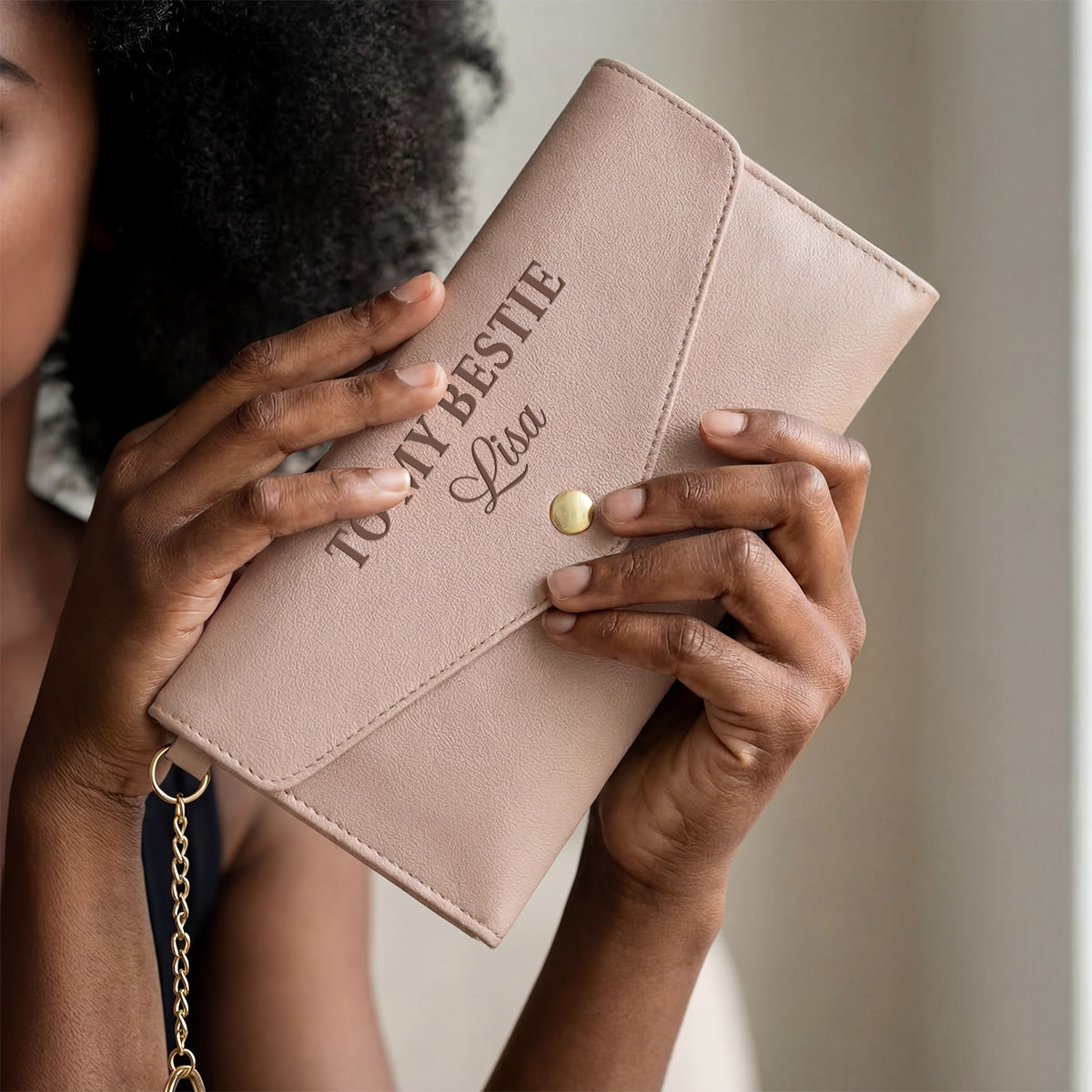 My Badass Bestie | Personalized Leather Envelope Wallet