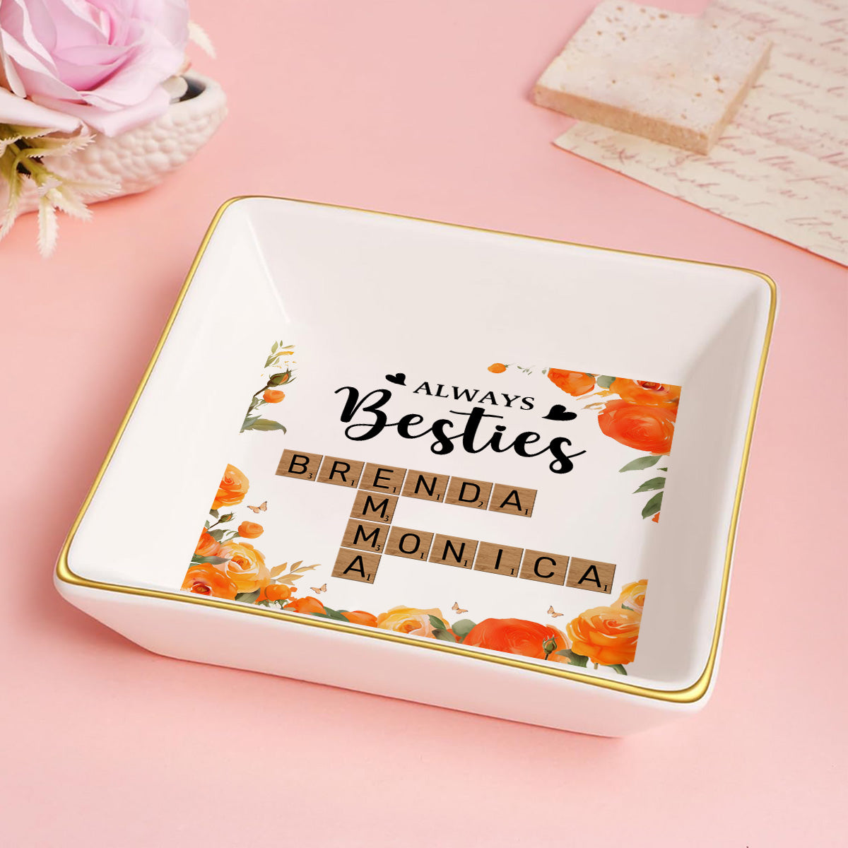 Always Besties Crossword Puzzle | Personalized Jewelry Dish