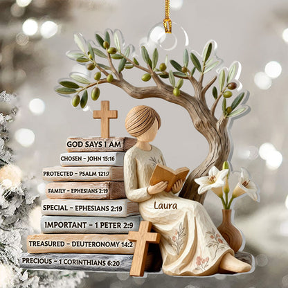 God Says I Am | Personalized 1-Layer Acrylic Ornament