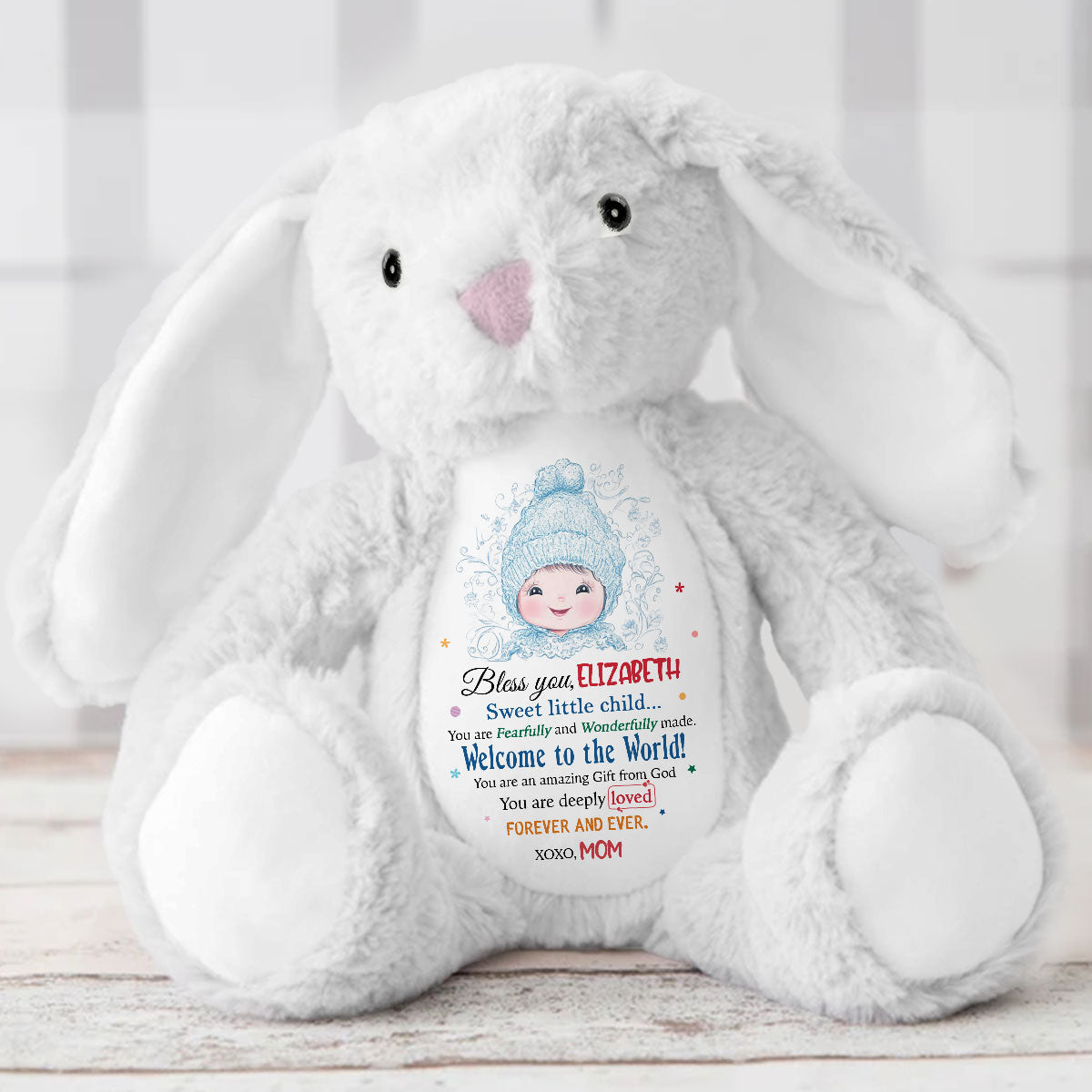 Bless You Precious Child | Personalized Stuffed Bunny