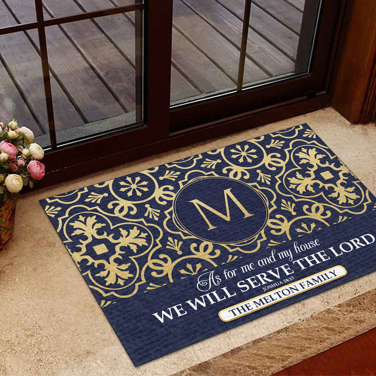 As For Me And My House We Will Serve The Lord | Personalized Doormat