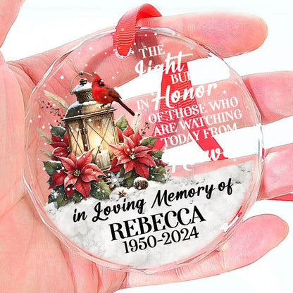 In Loving Memory | Personalized 1-Side Round Glass Ornament JSURGOPPN2671L