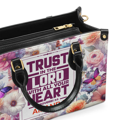 Jesuspirit | Personalized Leather Handbag With Zipper | Trust In The Lord LHBM781