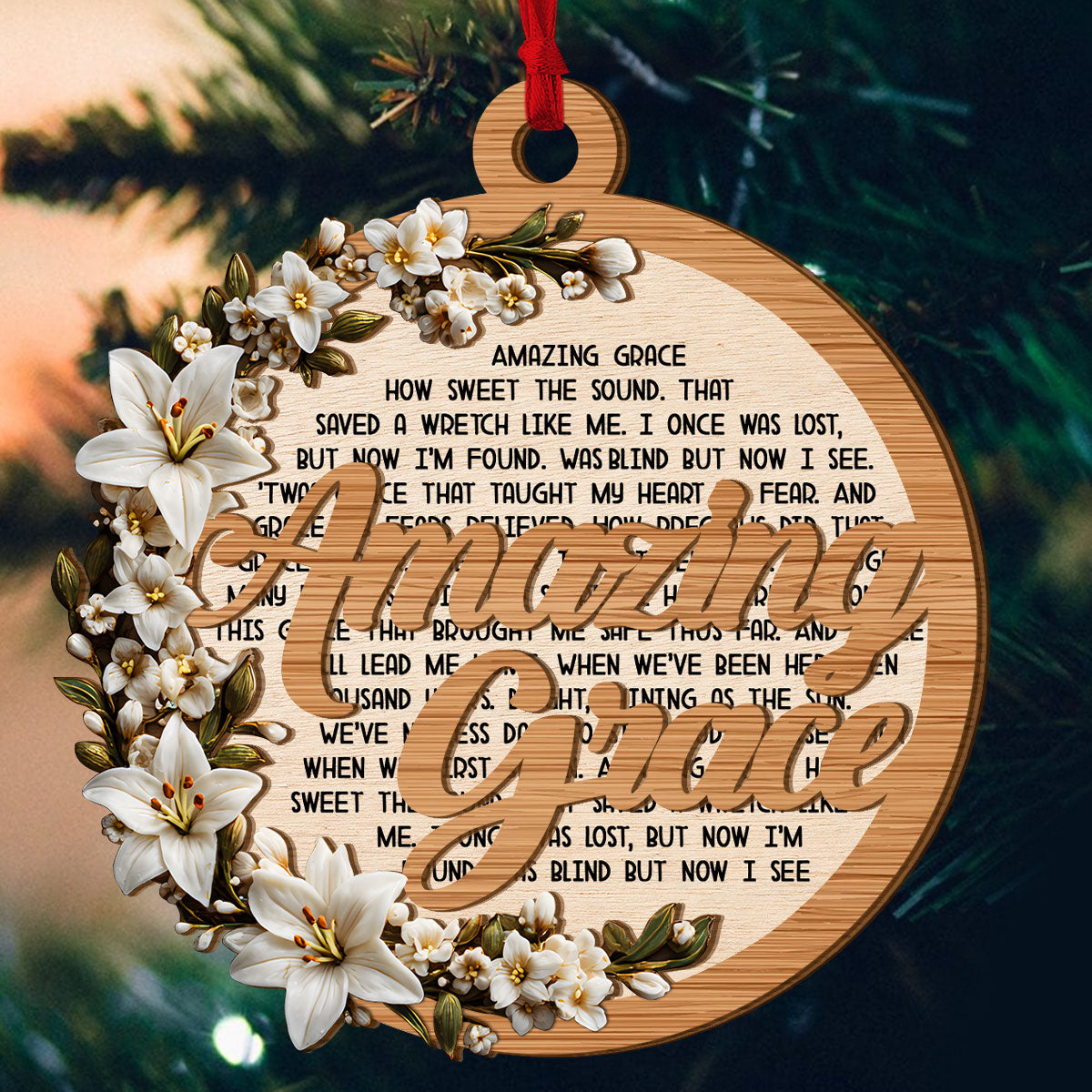 Amazing Grace  |  2-Layered Wooden Ornament