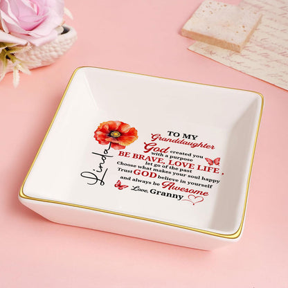 To My Daughter | Personalized Square Shaped Jewelry Dish