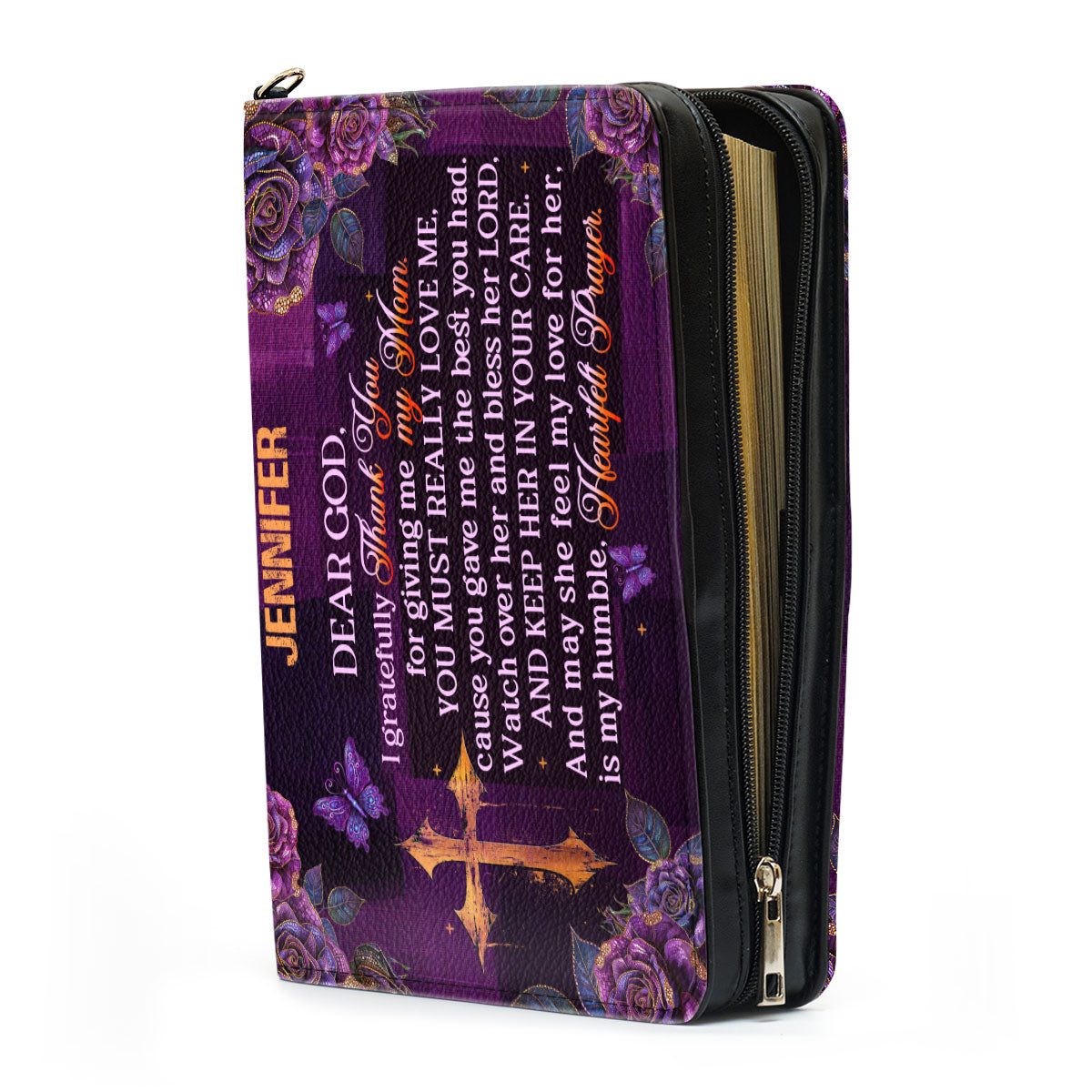 Jesuspirit | Personalized Leather Bible Cover | I Gratefully Thank You For Giving Me My Mom BCM788