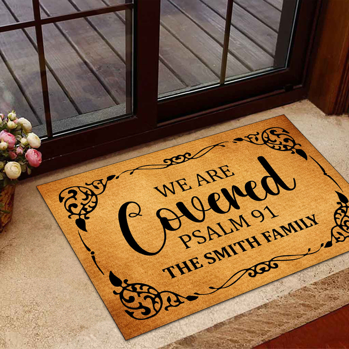 We Are Covered  | Personalized Doormat