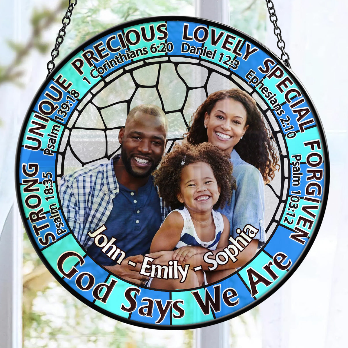 God Says We Are   | Personalized Stained Glass Window Hanging Suncatcher