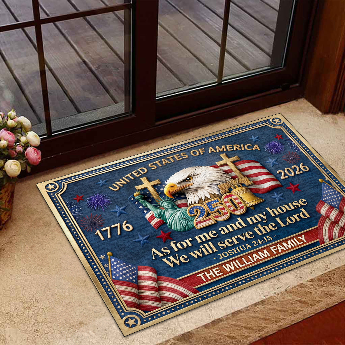As For Me And My House We Will Serve The Lord | Personalized Doormat