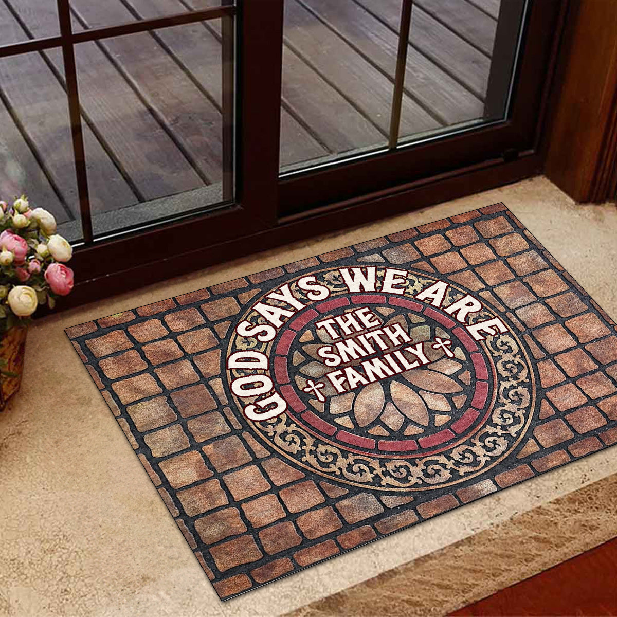 God Says We Are  | Personalized Doormat