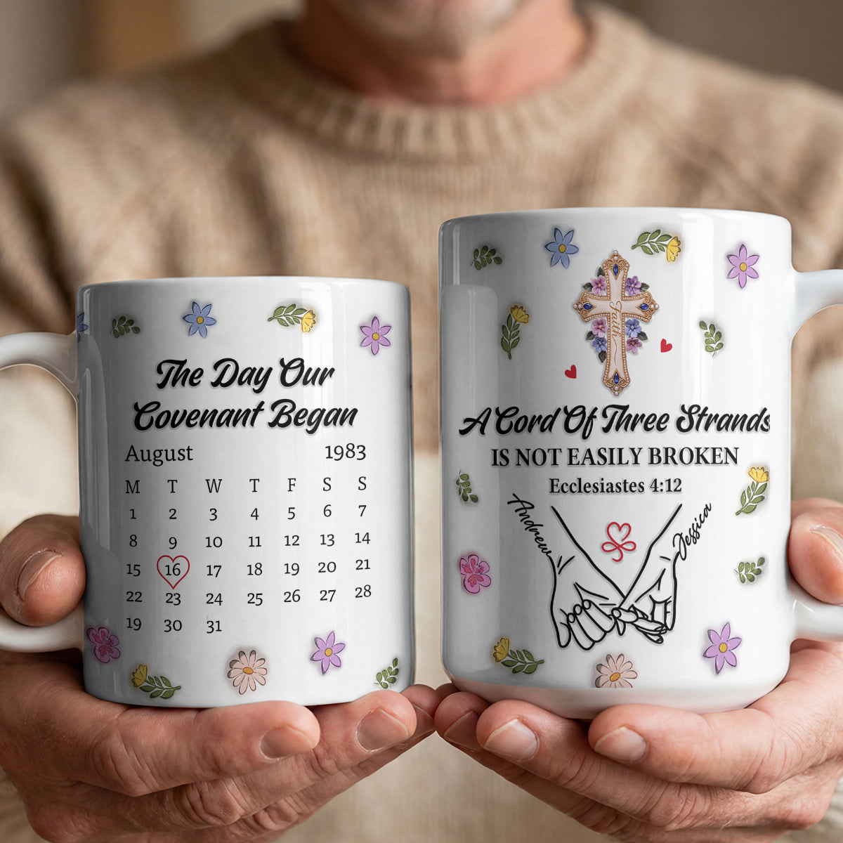 A Cord Of Three Strands Is Not Easily Broken | Personalized Ceramic Coffee Mug