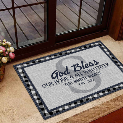 God Bless This Home | Personalized Doormat JSDMHLPA1731L