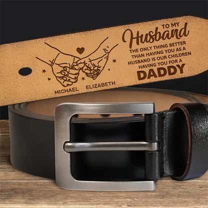 To My Husband | Personalized Engraved Leather Belt