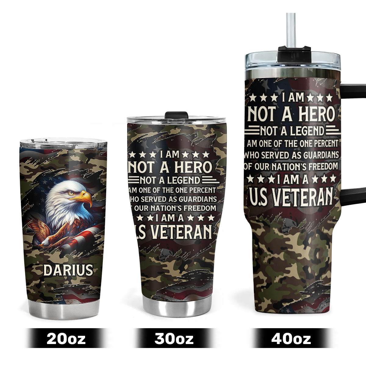 I Am A U.S. Veteran | Personalized Stainless Steel Tumbler JSSSTM1052