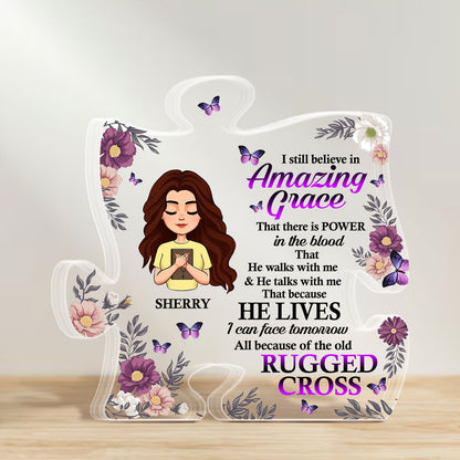 Amazing Grace | Personalized Custom Shaped Squared Acrylic Plaque JSAPPPH1588L