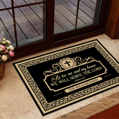 As For Me And My House We Will Serve The Lord | Personalized Doormat