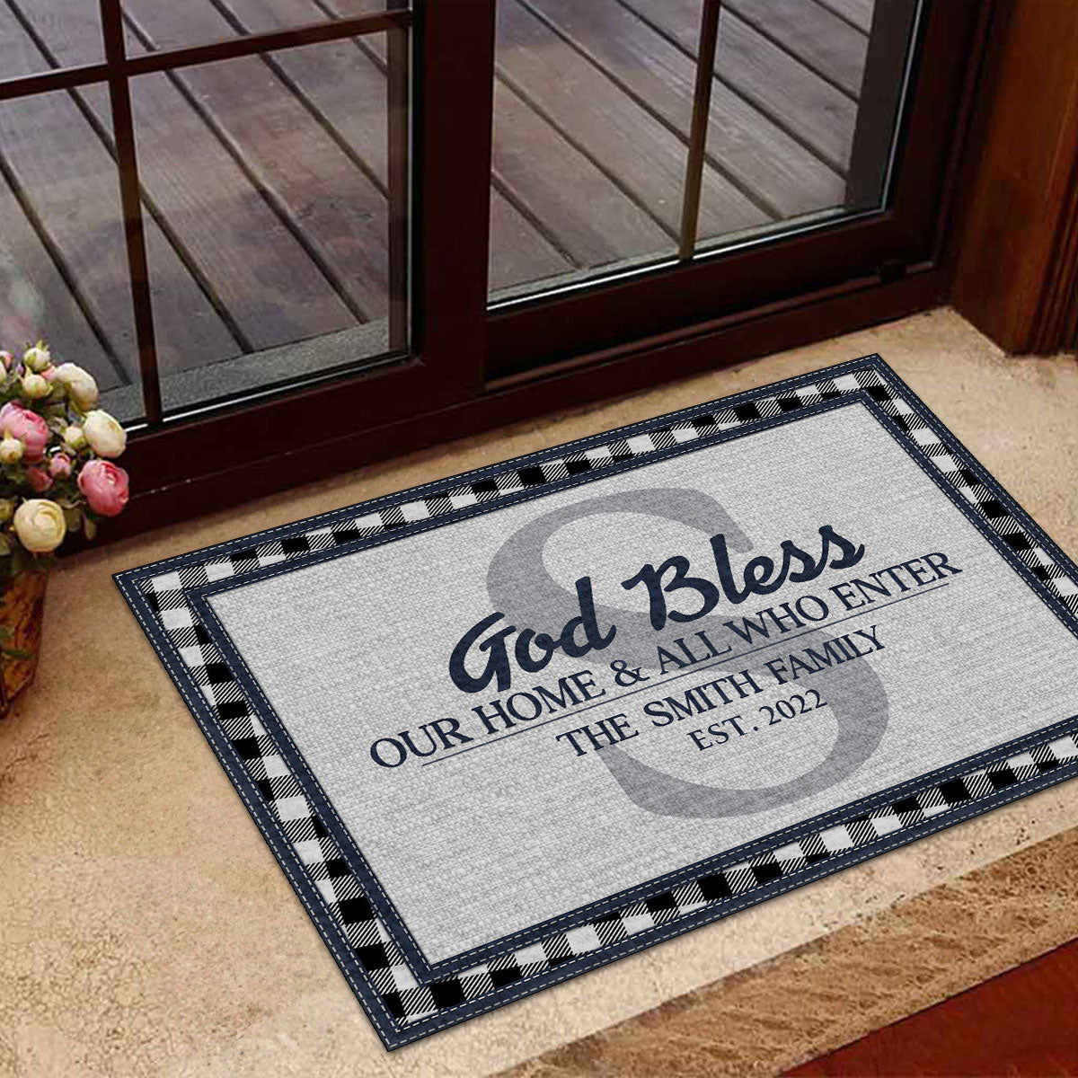 God Bless This Home | Personalized Doormat JSDMHLPA1731L