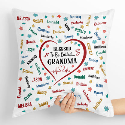 Blessed To Be Called Grandma | Personalized Crystal Velvet Pillow