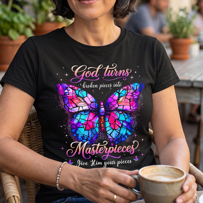 Broken Pieces Into God’s Masterpiece |  2D Unisex T-shirt