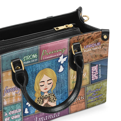 I Am | Personalized Leather Handbag JSLHBPHA1259D