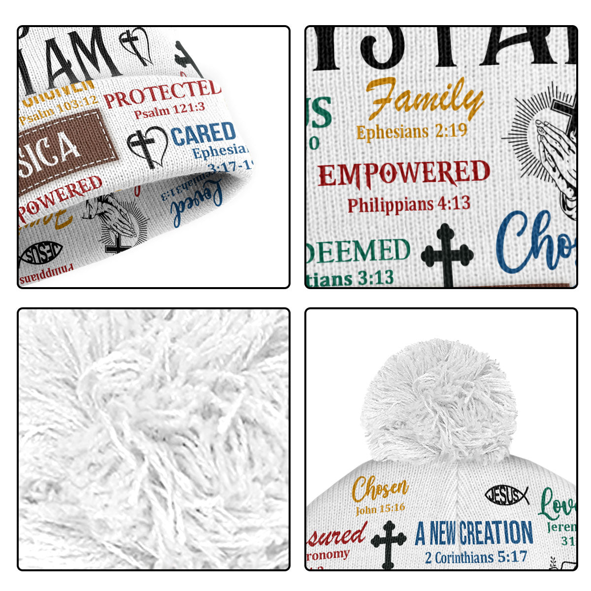 God Says I Am | Personalized Bobble Beanie Hat