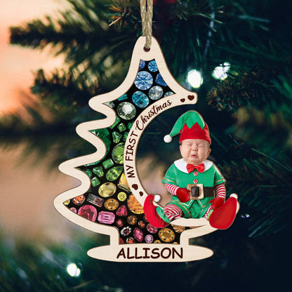 My First Christmas | Personalized Wood & Acrylic Ornament JSWAOPN2687T