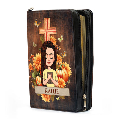 Fall For Jesus He Never Leaves | Personalized Bible Cover JSBCPH1206L