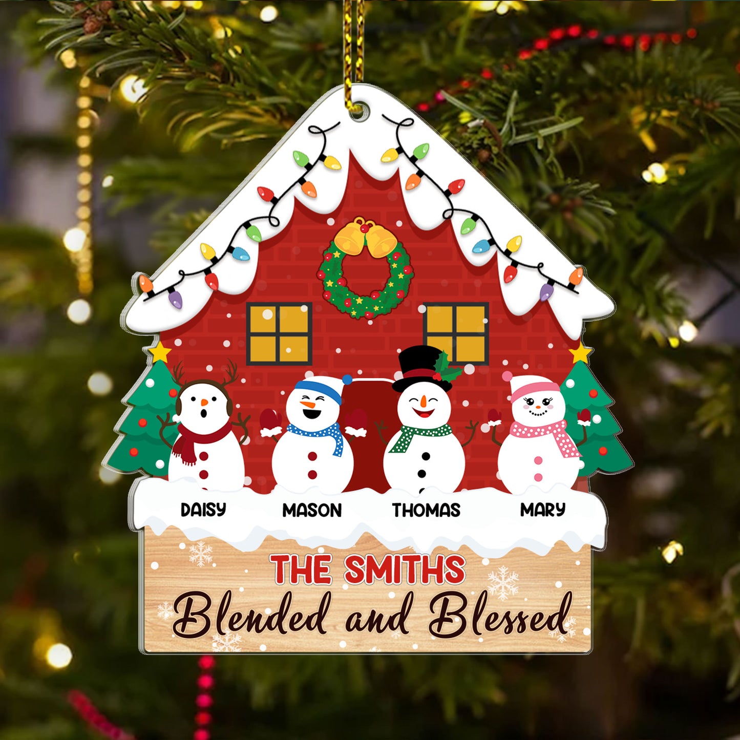 Blended and Blessed Family | Personalized 1-Side Acrylic Ornament JSACOPL2168M