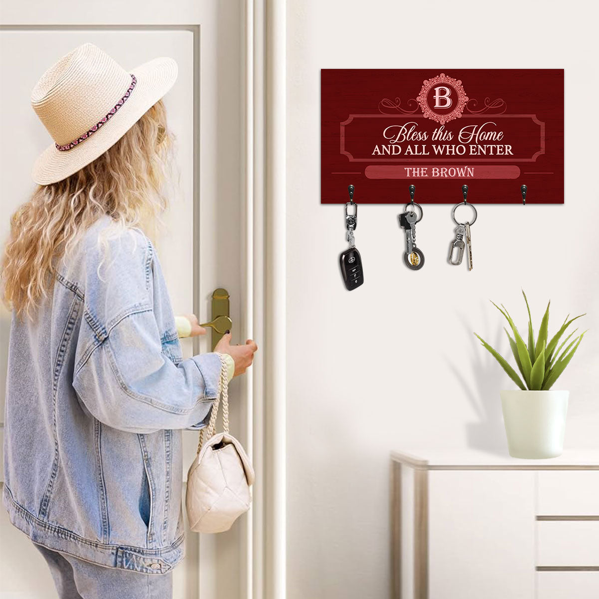 As For Me And My House We Will Serve The Lord | Personalized Key Holder JSUWKHCSPH1755TA