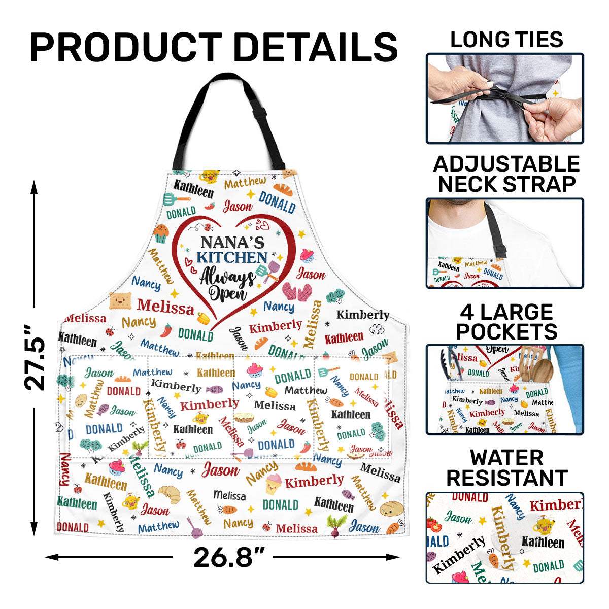 Nana's Kitchen | Personalized Apron With Pocket