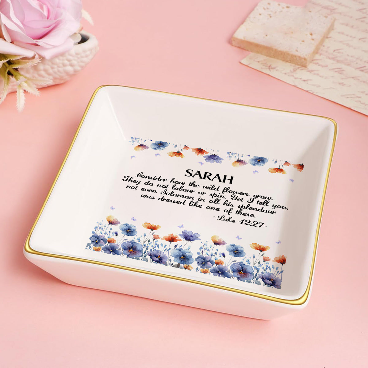 Consider How The Wild Flowers Grow | Personalized Jewelry Dish