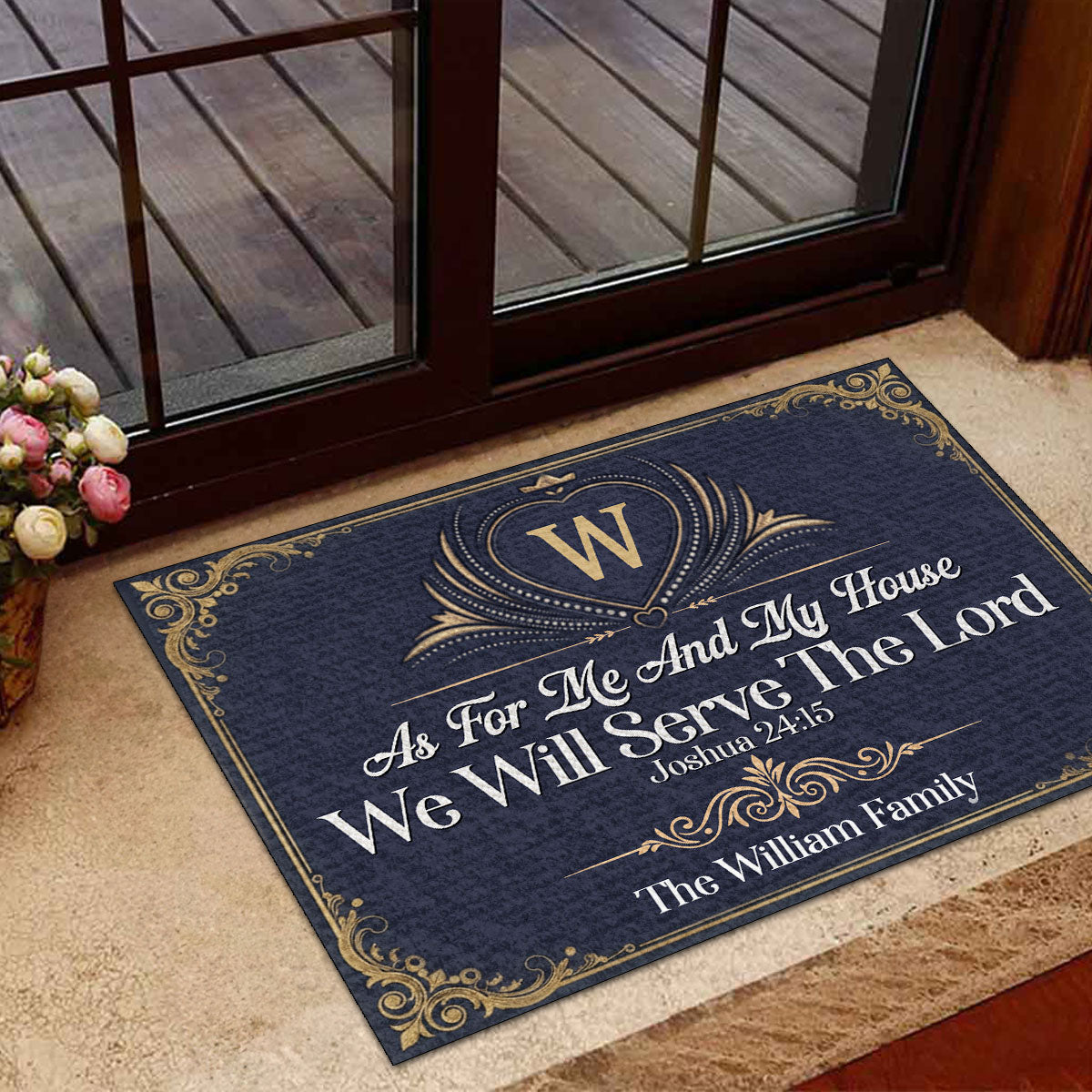 As For Me And My House We Will Serve The Lord | Personalized Doormat