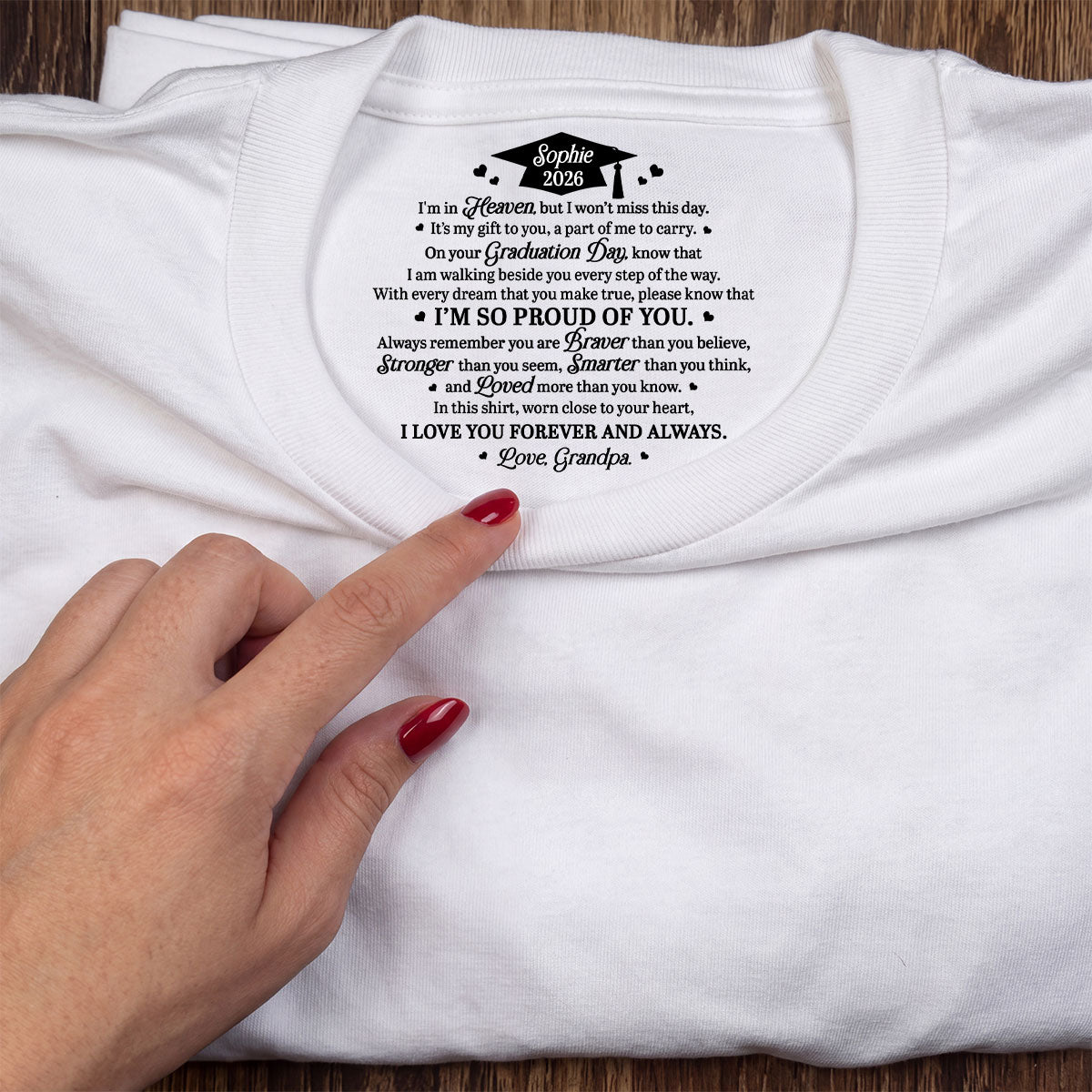 I’m In Heaven But I Won't Miss This Day | Personalized Shirt With Design Inner Neck