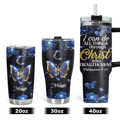 I Can Do All Things Through Christ Who Strengthens Me - Personalized Stainless Steel Tumbler NM143