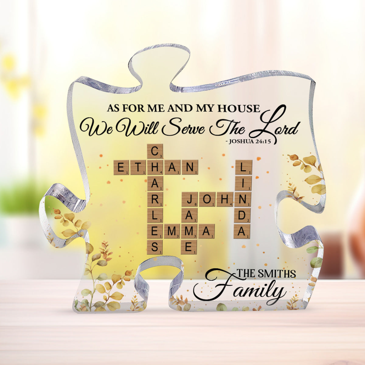 As For Me And My House We Will Serve The Lord | Personalized Custom Shaped Squared Acrylic Plaque