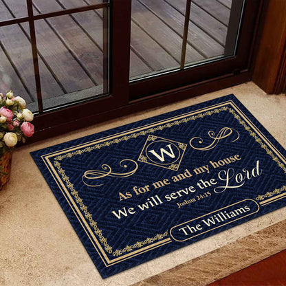 As For Me And My House We Will Serve The Lord | Personalized Doormat