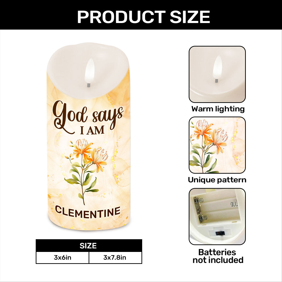 God Says I Am | Personalized Flameless LED Candle