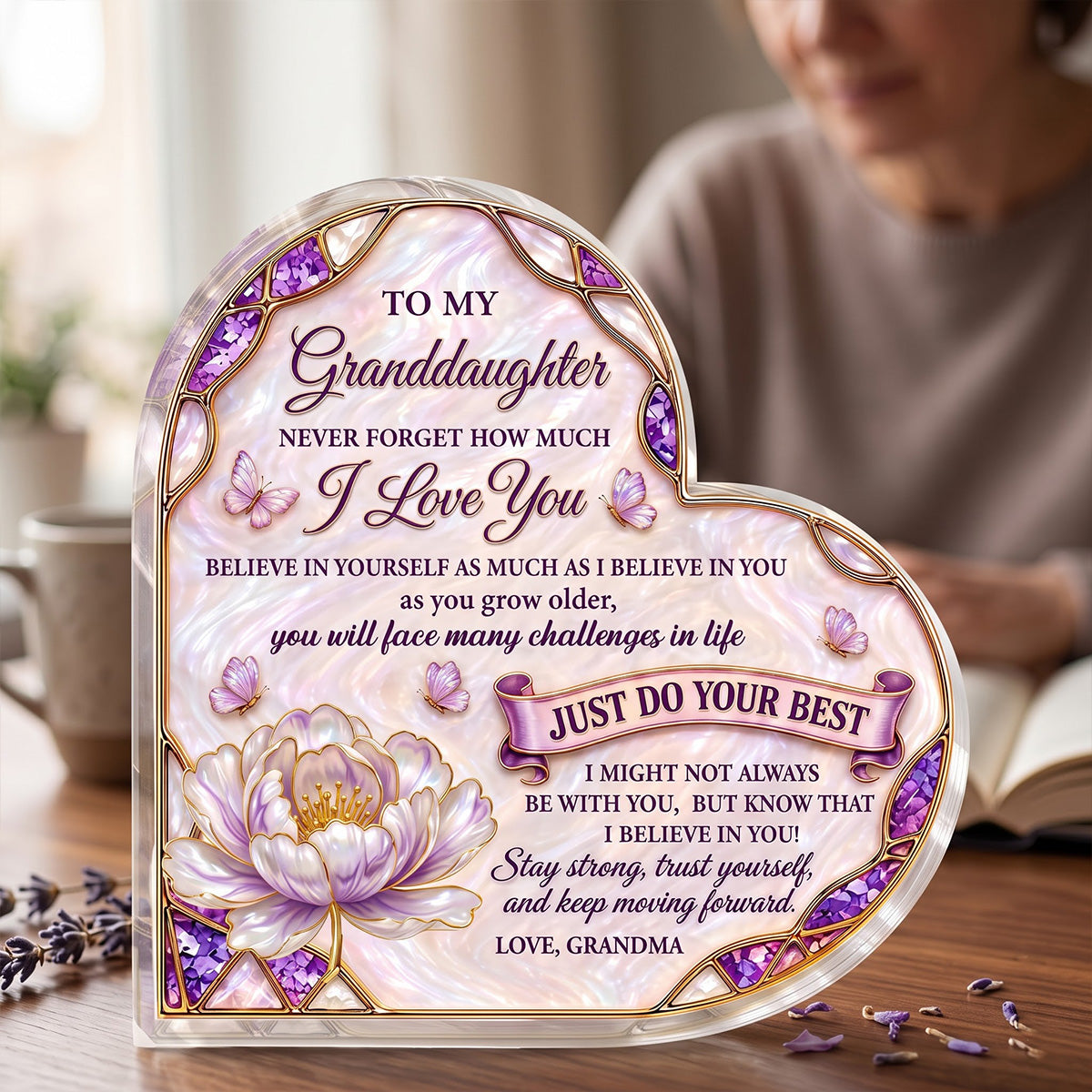 To My Daughter My Granddaughter My Little Girl | Personalized Custom Shaped Acrylic Plaque