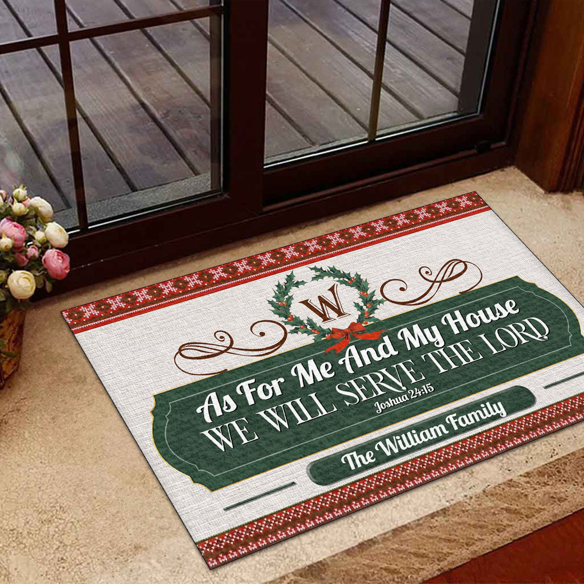 As For Me And My House We Will Serve The Lord | Personalized Doormat