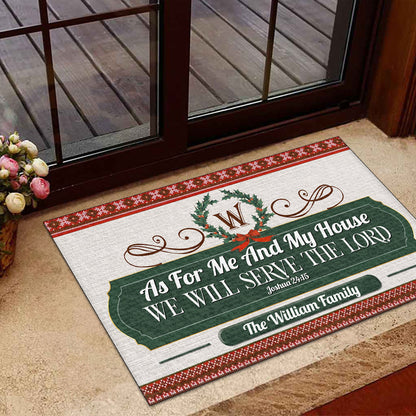 As For Me And My House We Will Serve The Lord | Personalized Doormat