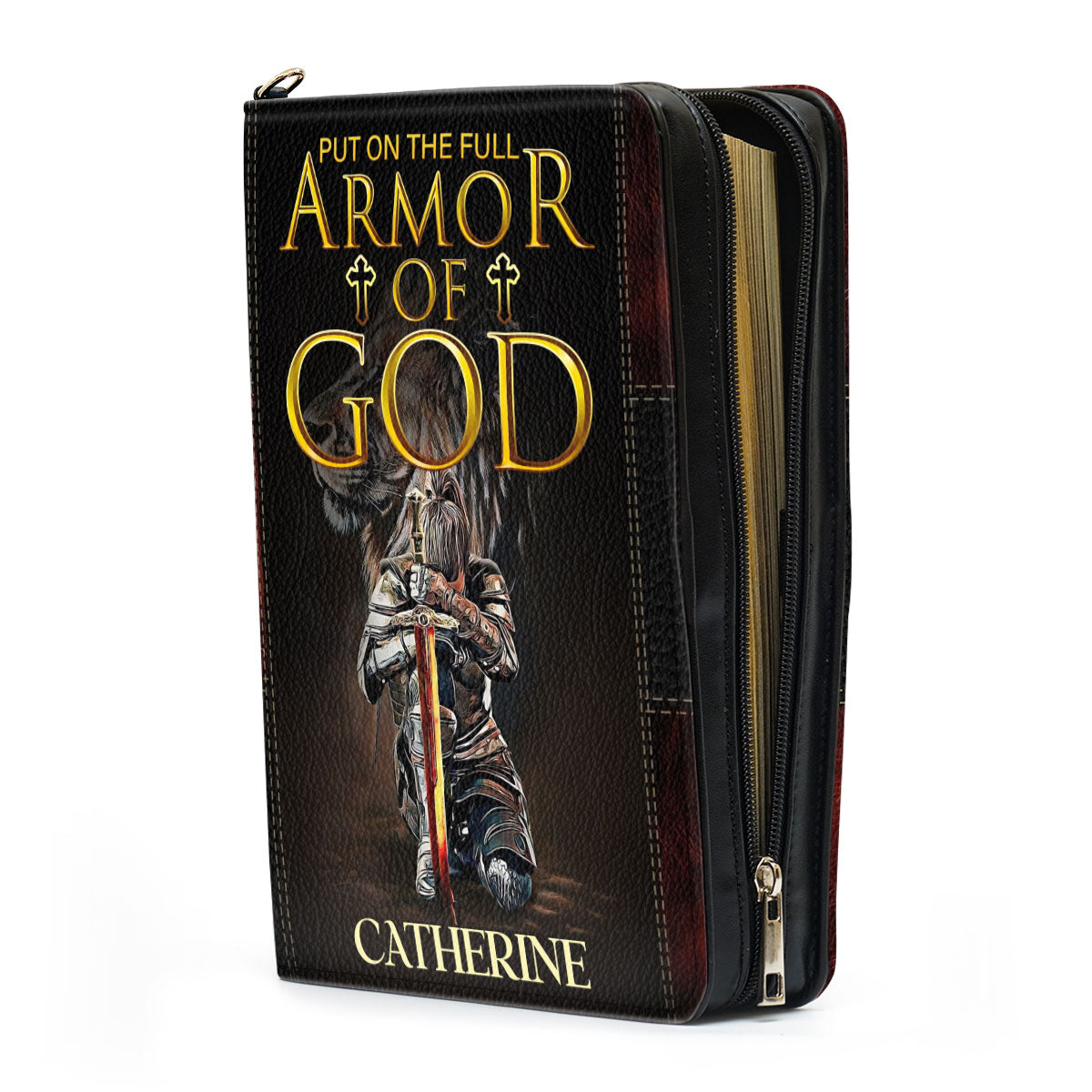 Jesuspirit | Personalized Leather Bible Cover | Put On The Full Armor Of God BCM777