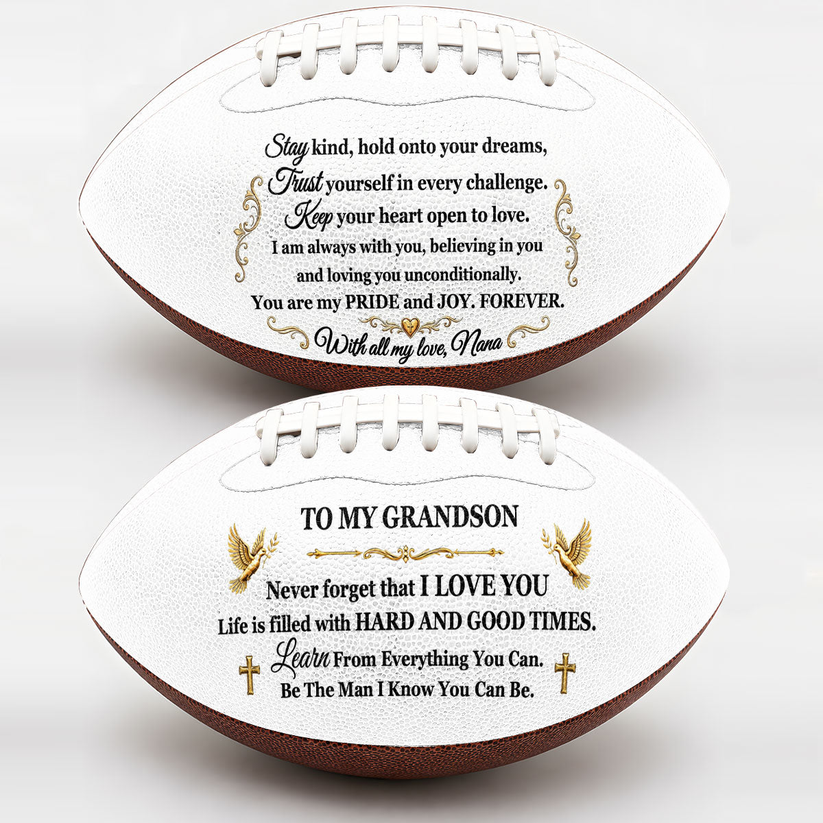 To My Grandson Never Forget I Love You | Personalized Football