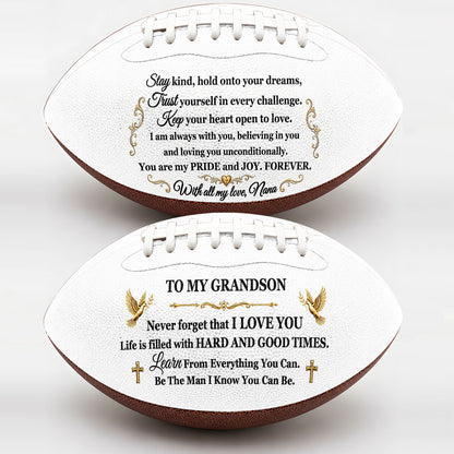 To My Grandson Never Forget I Love You | Personalized Football