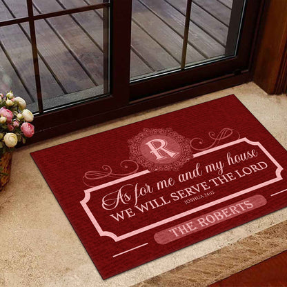 As For Me And My House We Will Serve The Lord | Personalized Doormat JSDMPH1406M