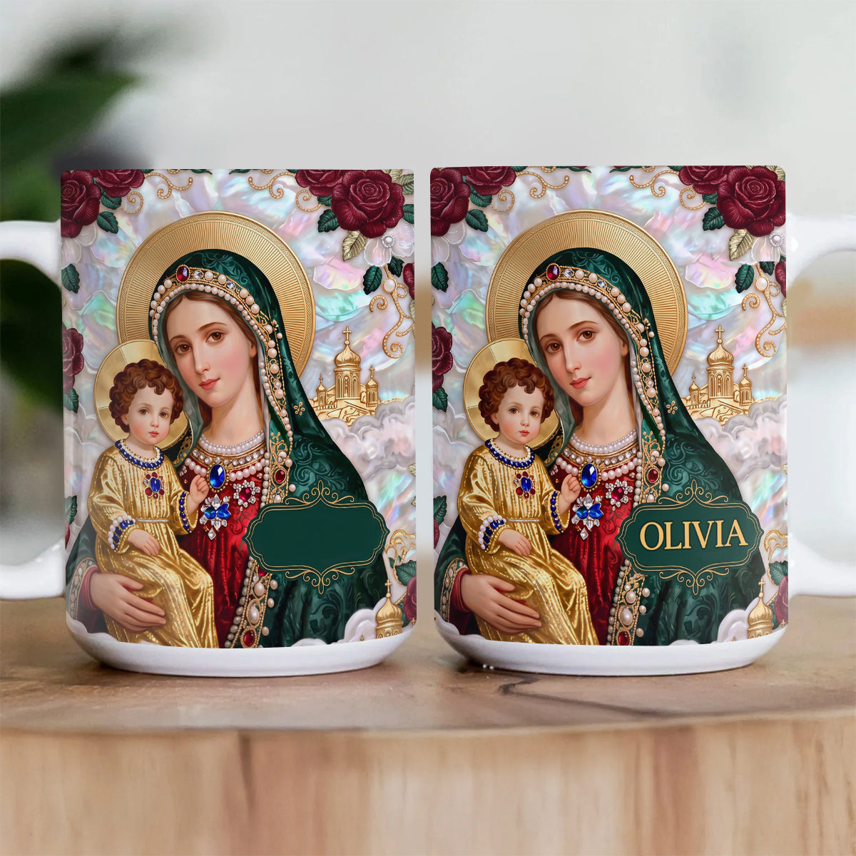 Our Lady Of Grace And Child | Personalized Ceramic Coffee Mug